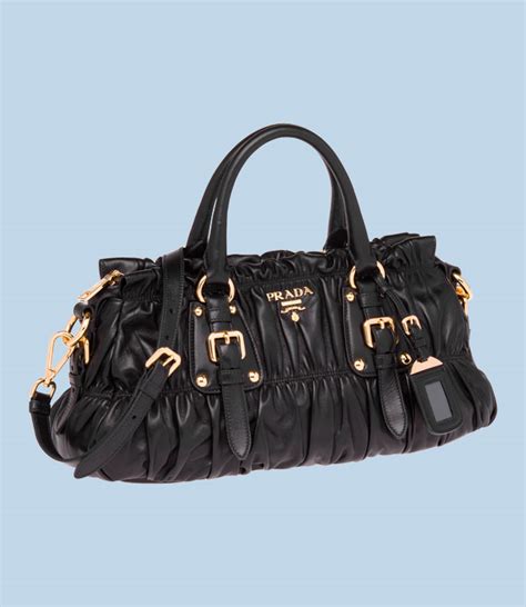 prada bn1407 leather|Prada Black Nappa Gaufre Leather Satchel Bag BN1407.